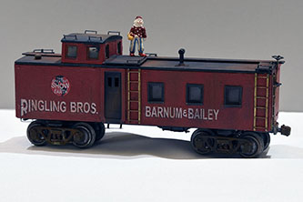 O Scale Ringling Brothers Caboose, by Lawrence Goodridge, MCR - Kit Built Caboose Category
