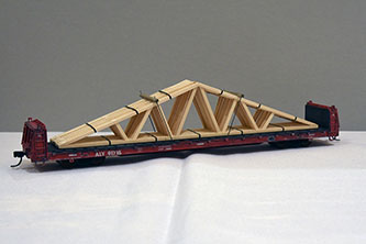 Load of Wooden A-Frames Flatcar 91715 by Bob Frankrone, MCR - Kit Built Freight Car Category