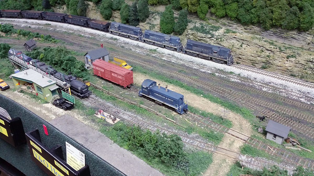 Allen McClelland's famous V&O has found a new home on friend Gerry Albers' huge Virginian layout.