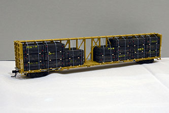 Load of Creosoted RR Ties Flatcar 857157 by Bob Frankrone, MCR - 2nd Place - Kit Built Freight Car Category