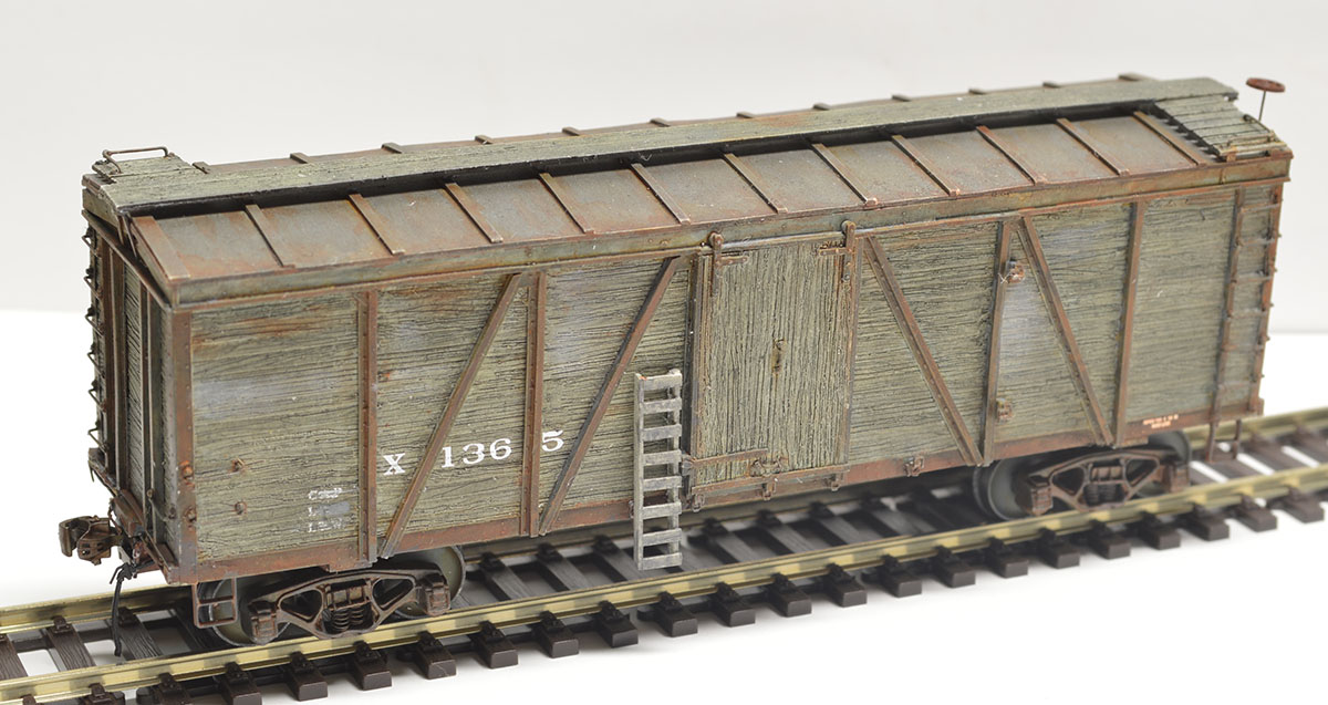 HO Scale <em>X1365 was scratchbuilt and weathered to match the 1971 prototype</em> by Steve Miazga